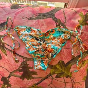 luli fama peacock sexy bikini bottoms y2k rhinestone charm details cinched